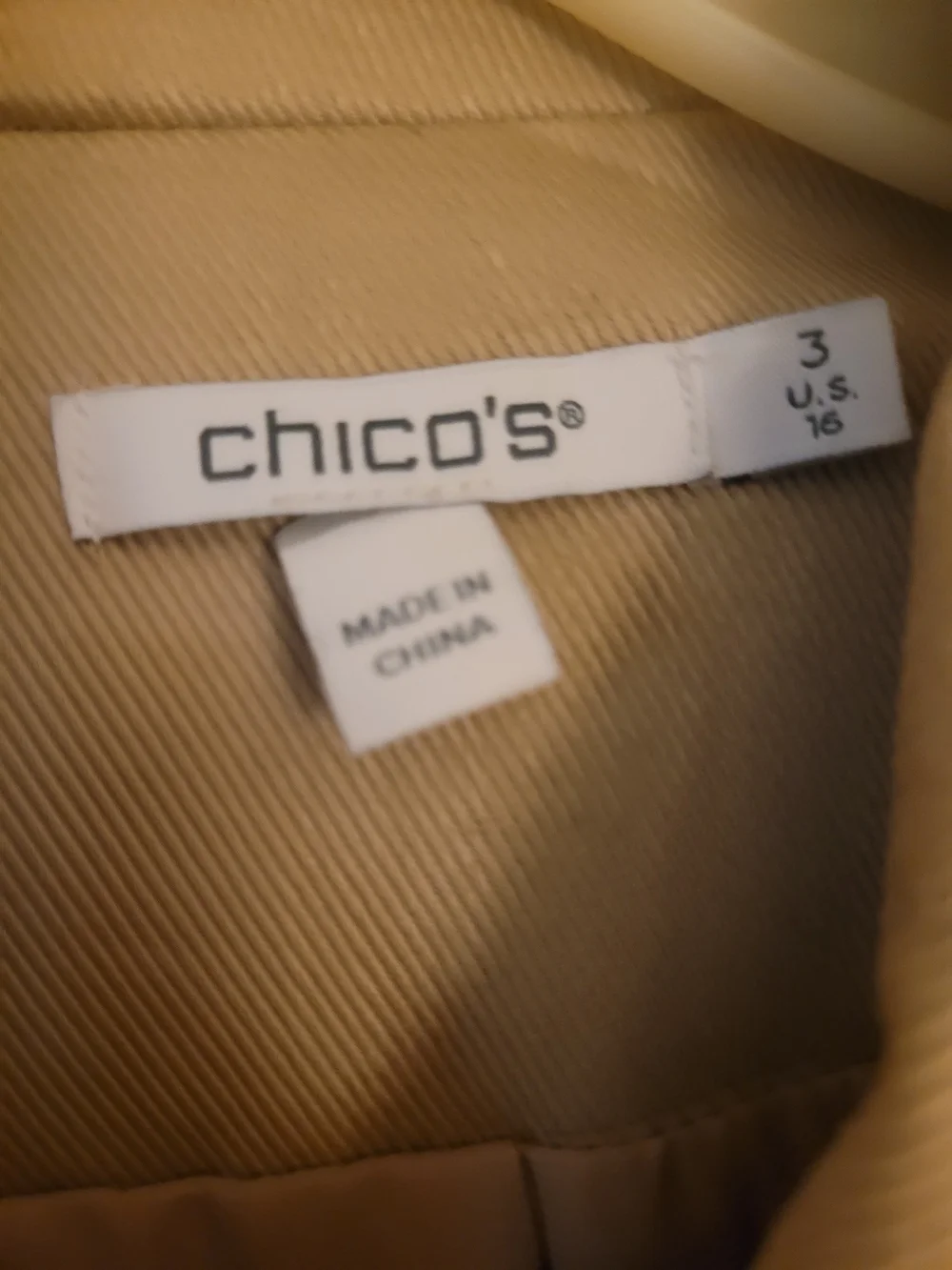 Chico's Beige Button-Front Utility Jacket - Picture 2 of 3
